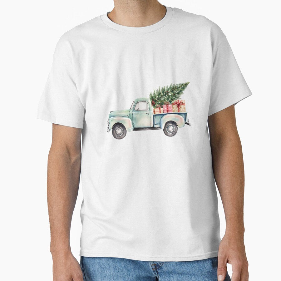 Christmas Mini Truck Watercolor Holiday Art by Artful Accents