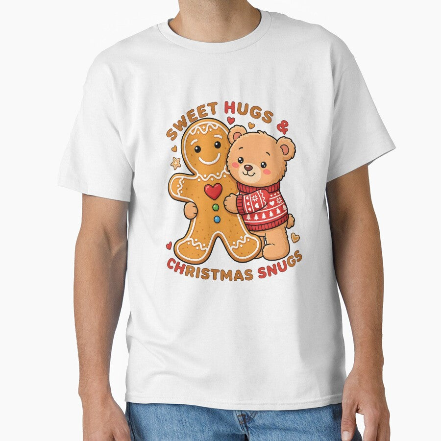 Kawaii Teddy Bear Gingerbread Man Sweet Hugs Christmas Snugs Art by BobaBunny76