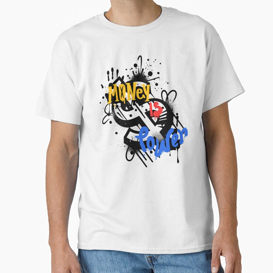 Money Is Power Graffiti - Cool Urban Streetwear Quote by thazinart