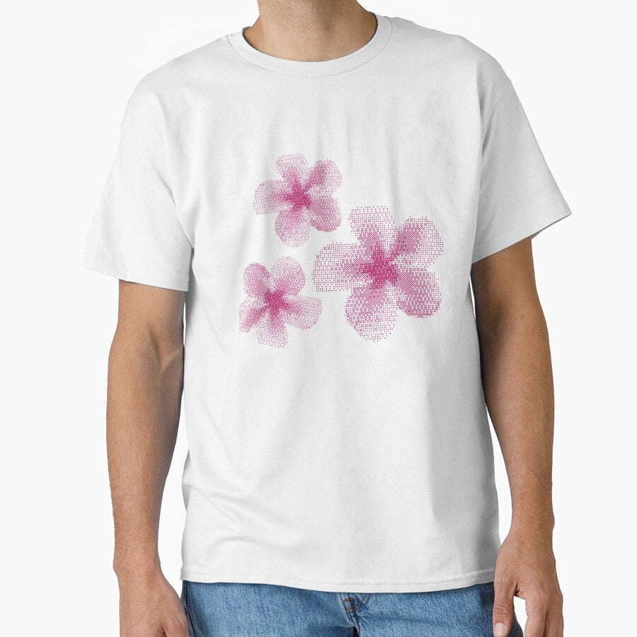 Y2K Pink Halftone Flowers – Retro Cyber Floral Aesthetic by EJRdesign