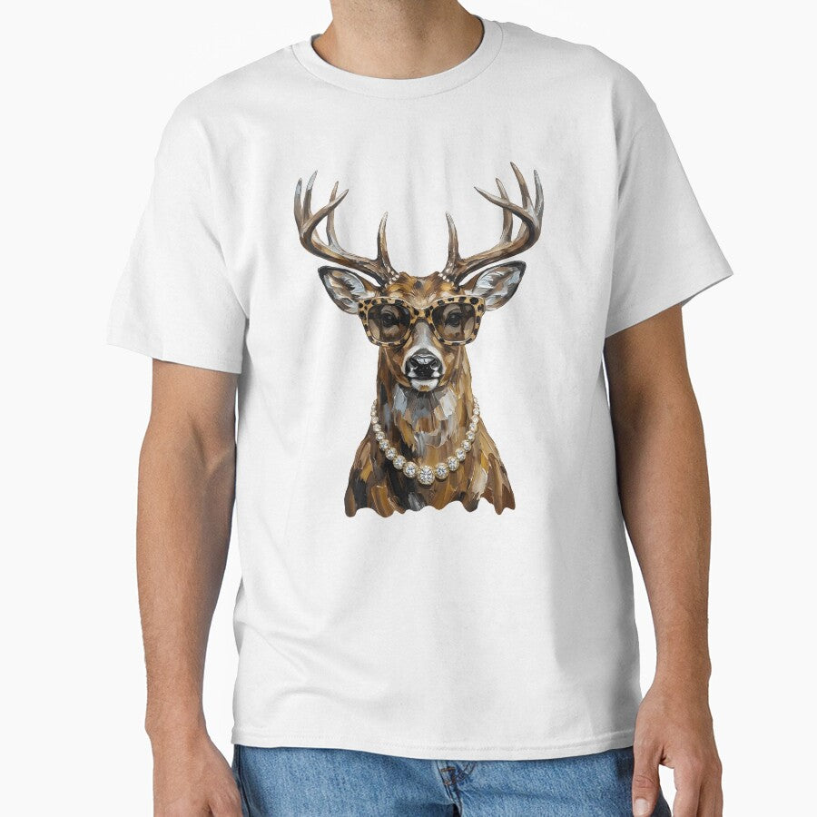 Glam Whitetail Deer Shirt, Bling Deer Graphic Tee, Preppy Hunting Season Shirt, Leopard Print Country Girl Gift by starmuffsre