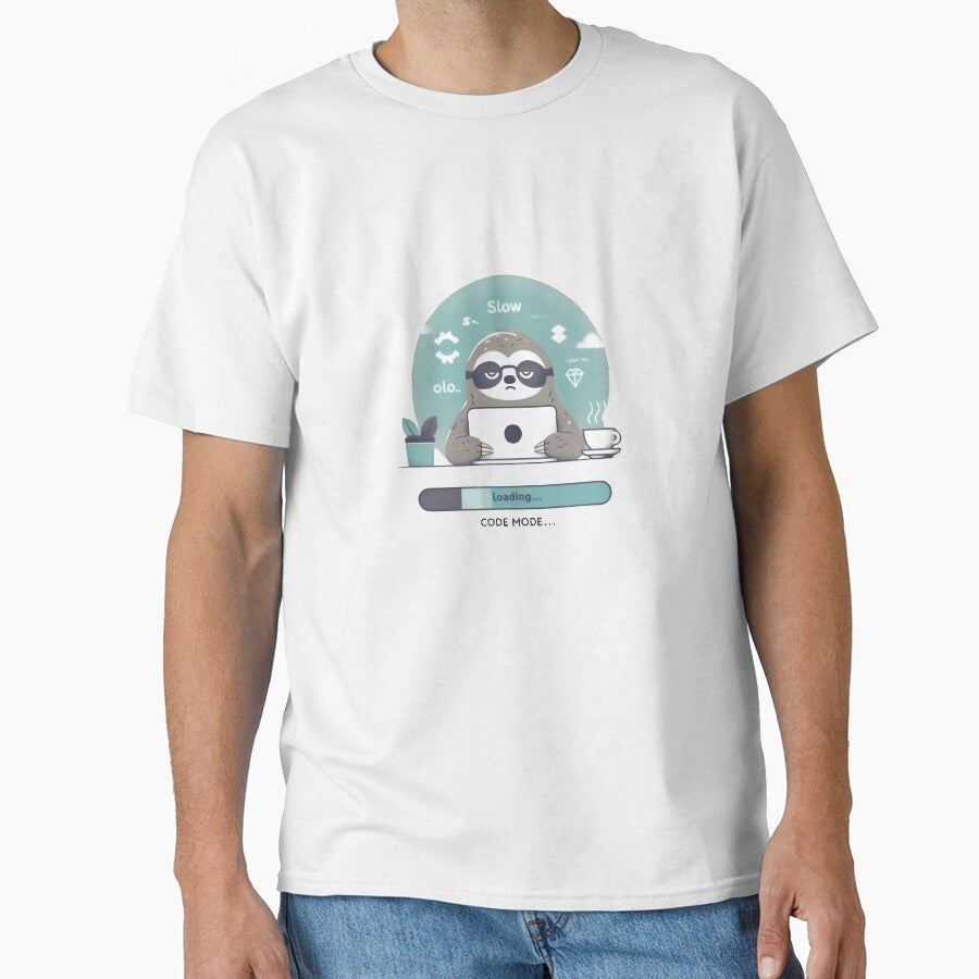 "Code Mode: Slow" Funny Sloth Programmer by MemGraphicss