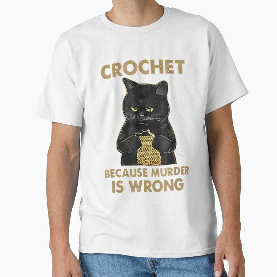 Black Cat Funny Crochet because murder is wrong by Foster411