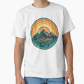 Vintage Mountain Sunset Landscape – Retro Outdoor Nature Design by JA World - Art & Design