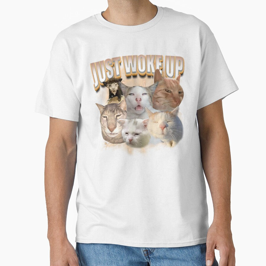 Funny Just Woke Up Cat by RebeccaLittlee