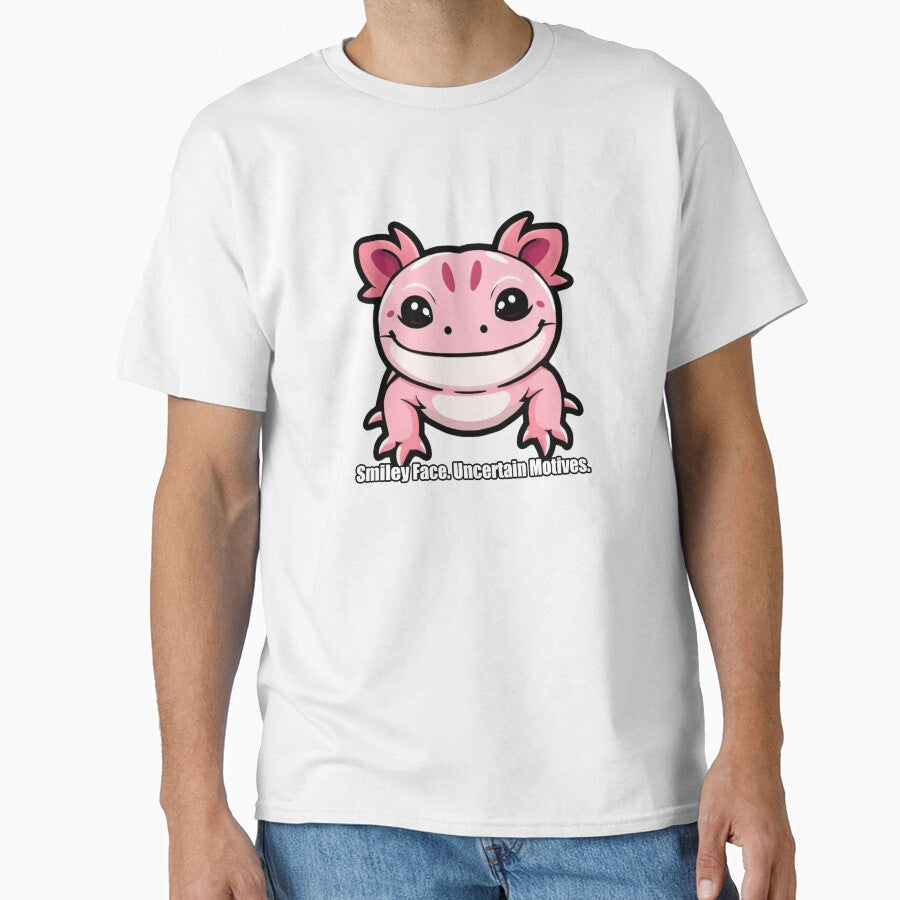 Axolotl Sticker - Smiley Face Uncertain Motives - Funny Axolotl Owner Gift by pawdrops
