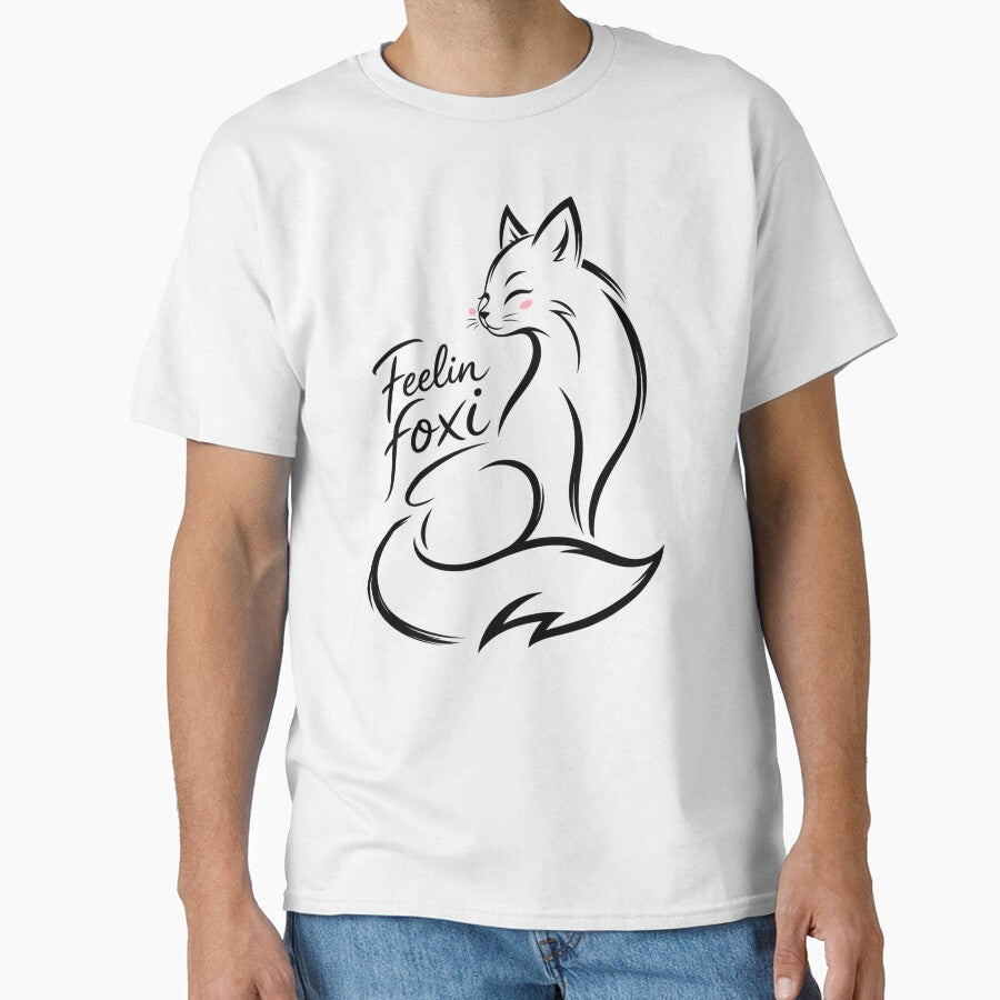 Feelin Foxi Minimalist Cute Fox Line Art by TheChalkyFox