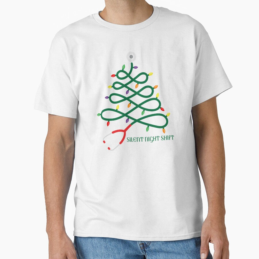 Silent Night Shift | Stethoscope Christmas Tree | Elegant Nurse Christmas Design by NANursing