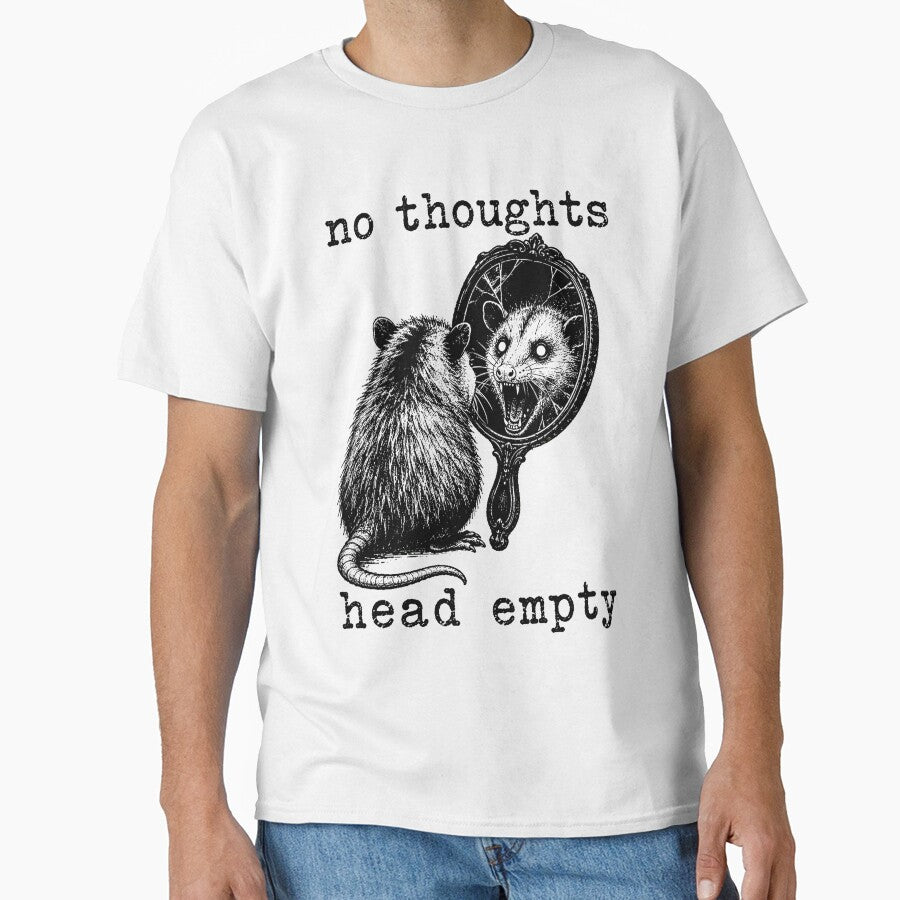 No Thoughts Head Empty Opossum Gothic Mirror Existential Meme by chattsuede
