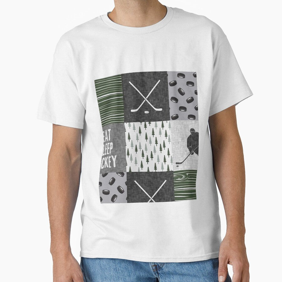 Ice hockey Eat Sleep Retro by DarelliBeauty