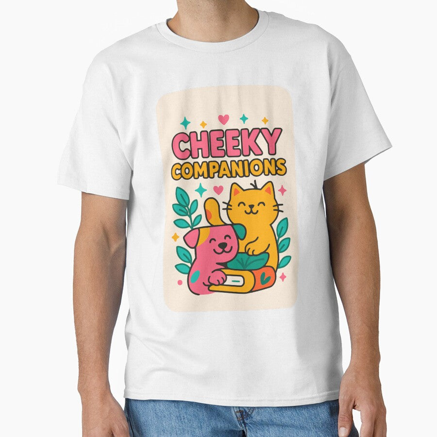 Cheeky Companions – Cute Cat & Dog Reading Shirt by Cheeky Companions