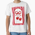 Coquette Cherry Bow Retro Striped Design by jianina-alondra