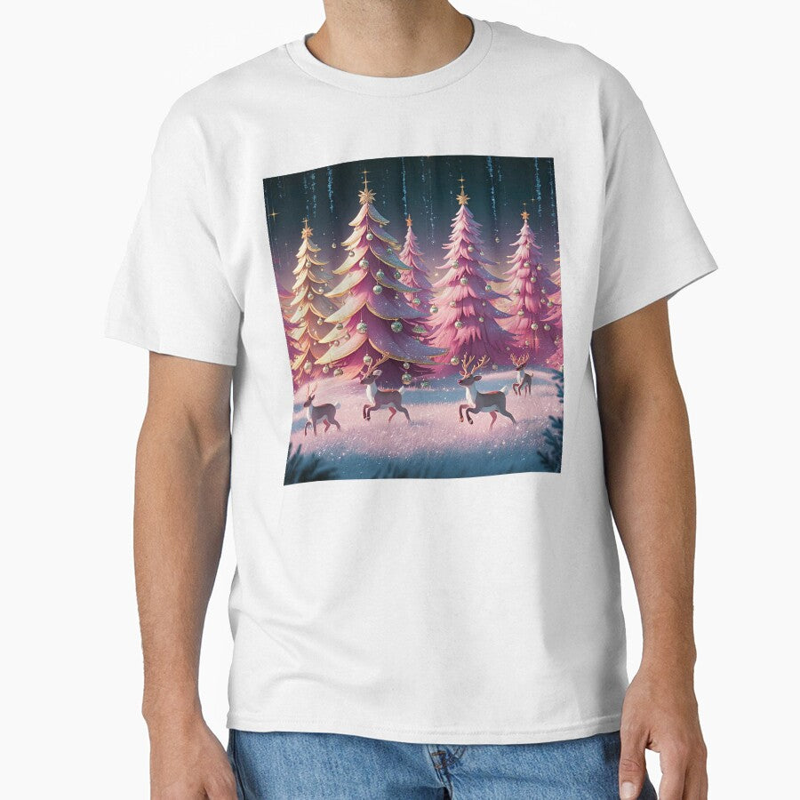Pink Christmas Outdoor Reindeer Scene 4 by PinkGoddessLove