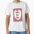 More Self Love - Retro Groovy Typography Heart Illustration (Burgundy) by DesigndN