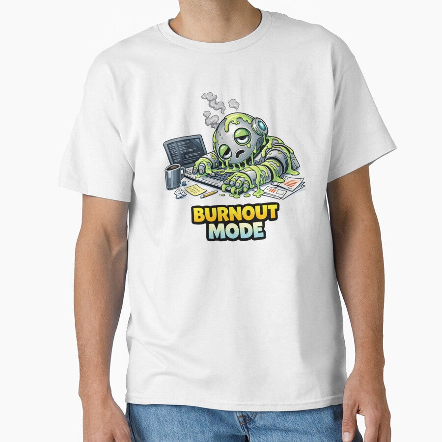 Burnout Mode Funny Exhausted Robot Work Meme by the-dovlat