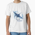 Fly with the Ocean – Manta Ray Watercolor Ocean Aesthetic by ColorNest Designs