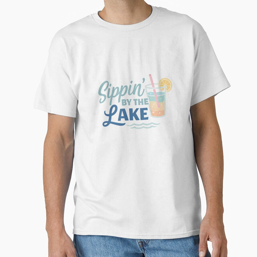 Sippin’ By The Lake – Cute Summer Drink Lake Life Design by EastEndTownie