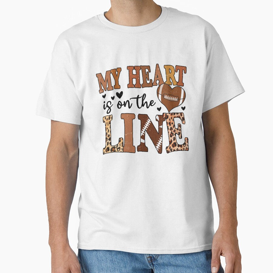 My Heart Is On The Line Offensive Lineman Football Leopard by AdamBuffom