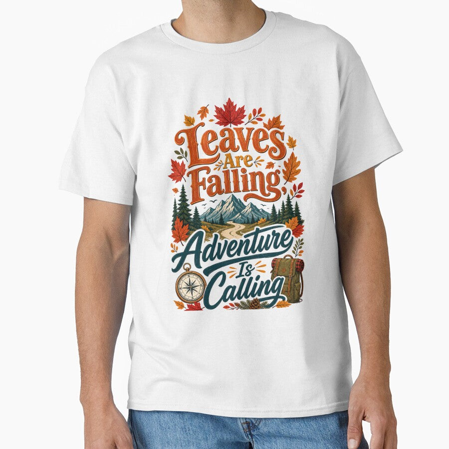 Leaves Are Falling Adventure Is Calling | Fall Hiking Design for Women | Autumn Hiker Gift by PrintSparkDesigns