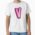 Glitter Pink V Initial Sticker by LazyCreativeCo