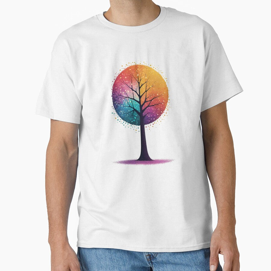 Tree of Life - Colorful Pointillism Nature Art by AlxVel