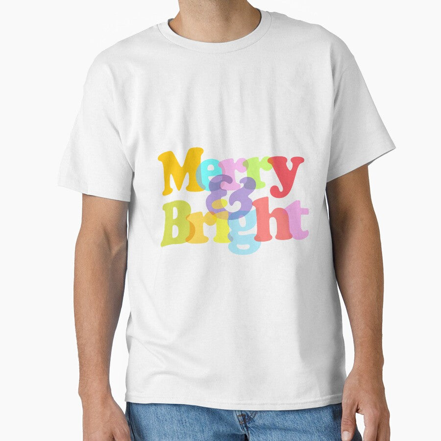 Merry And Bright Colorful Modern Christmas Holidays Design by theimagezone