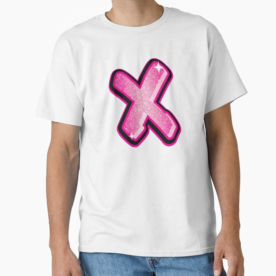 Glitter Pink X Initial Sticker by LazyCreativeCo