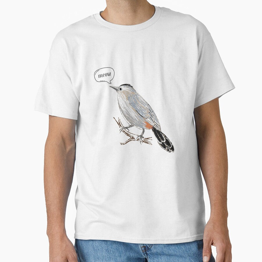 Bird Lover Shirt | Catbird Saying "Meow" | Funny Bird Watching Shirt by Christine James