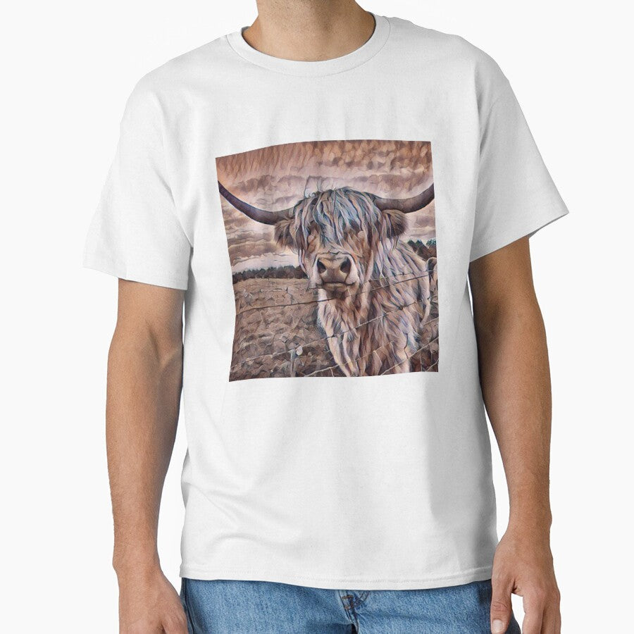 Happy Highland Cow Painting by FarmsteadAcers