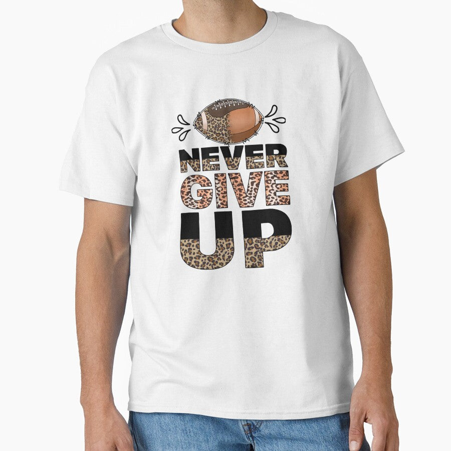 Never Give Up Football Leopard png Sublimation Design, Football PNG, Football Season, Football Mom png, Football Mom, Distressed Football, Love football by Peerda