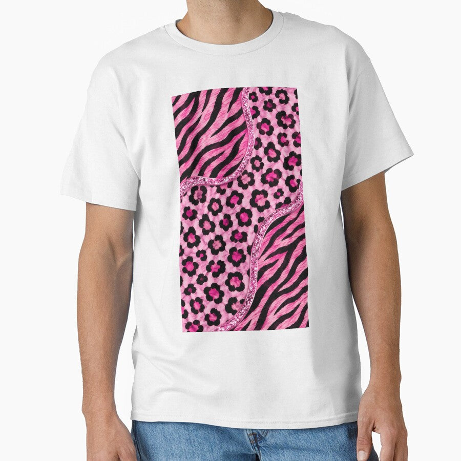 Hot Pink Glitter Animal Print Collage | McBling Girly Y2K & Pink Scene Aesthetic by BrontesWhimsyStore