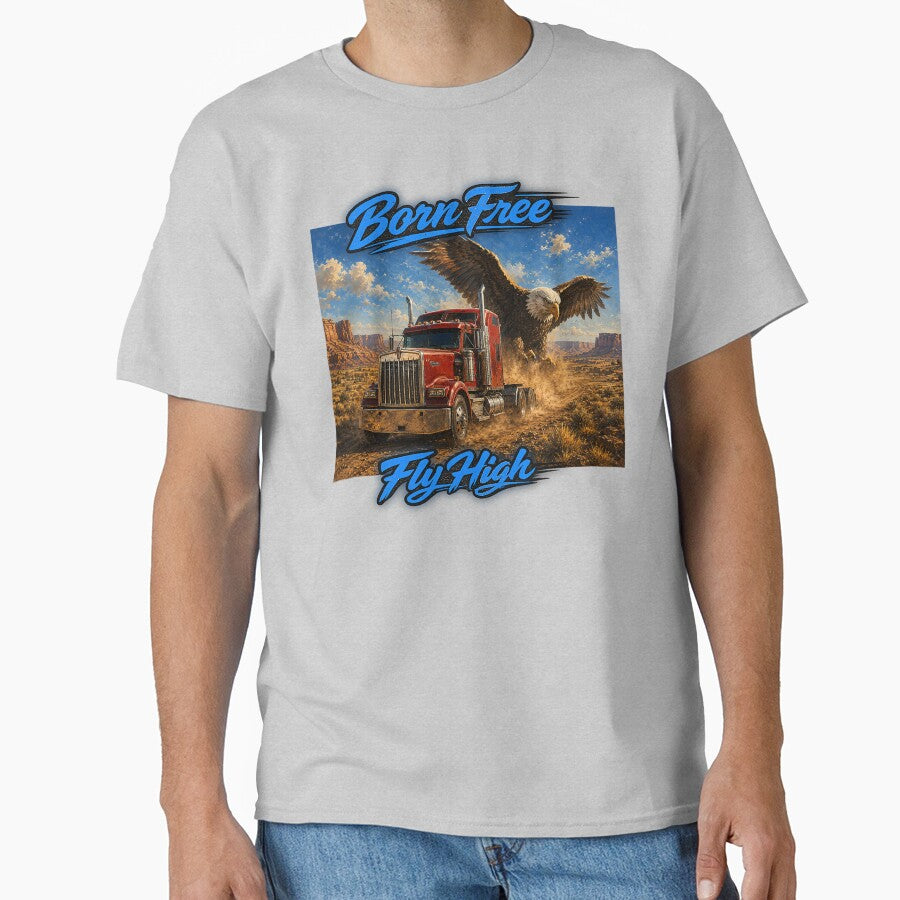 Born Free Fly High – American Eagle & Semi Truck Art by NomadForge