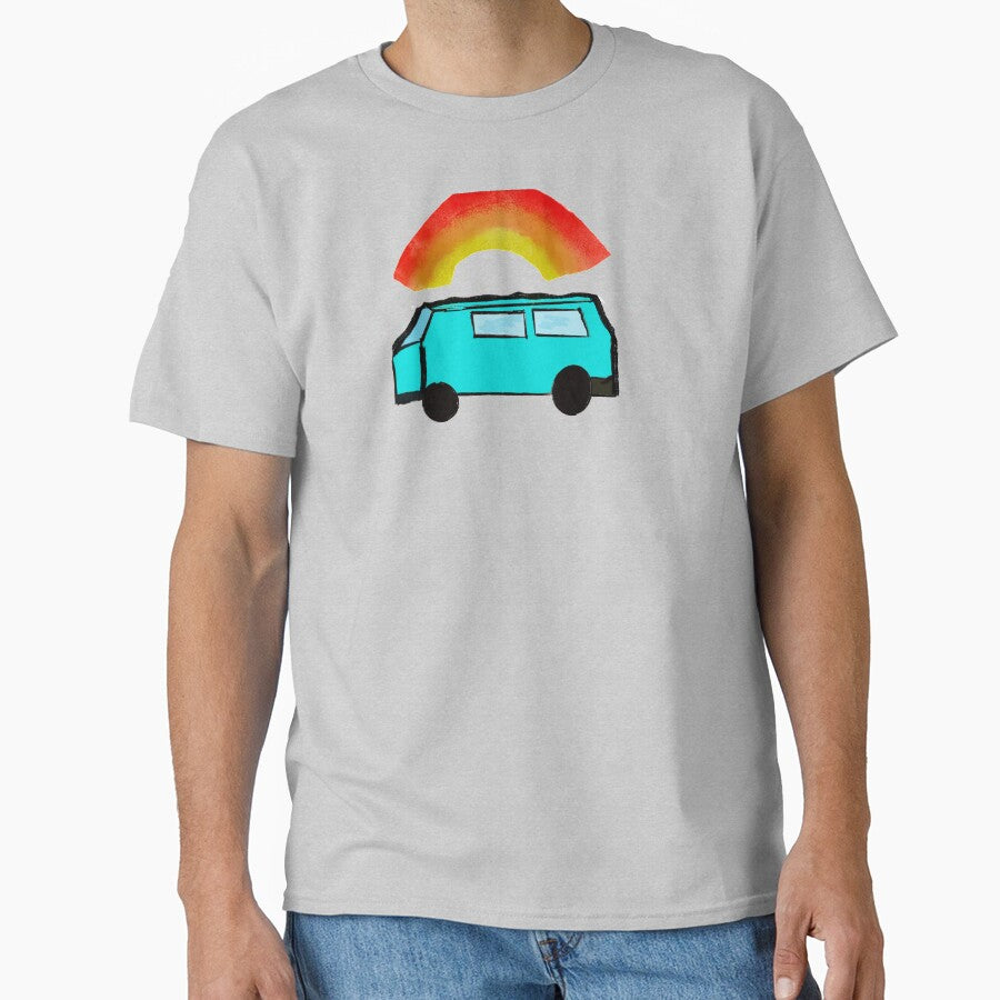 Turquoise van with rainbow by headtrackerart