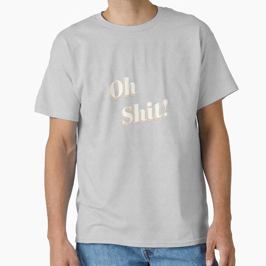 Oh Shit - Retro Minimalist Typography Funny Slogan Illustration by DesigndN
