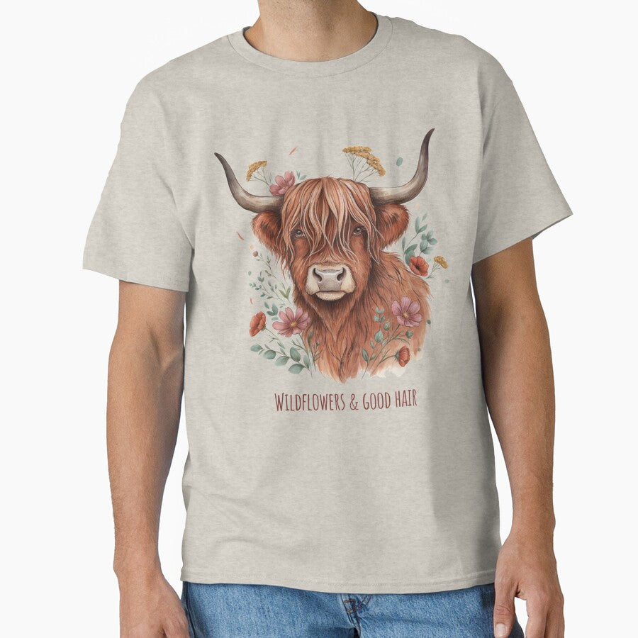 Wildflowers & Good Hair Highland Cow by Sezee
