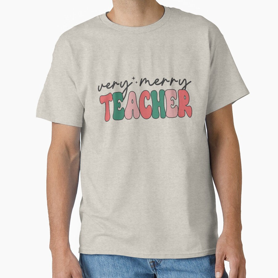Very Merry Teacher, Holiday Teacher Shirt by DiatomDesigns
