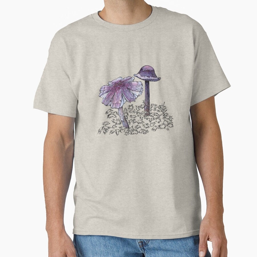 Purple Waxcap Mushroom Porpolomopsis Lewelliniae Forest Illustration by Anna Ratkevich
