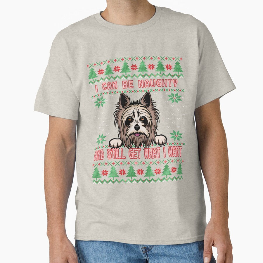 I Can Be Naugty Yorkshire Terrier Ugly Christmas Sweater Funny by Cuddlythopia