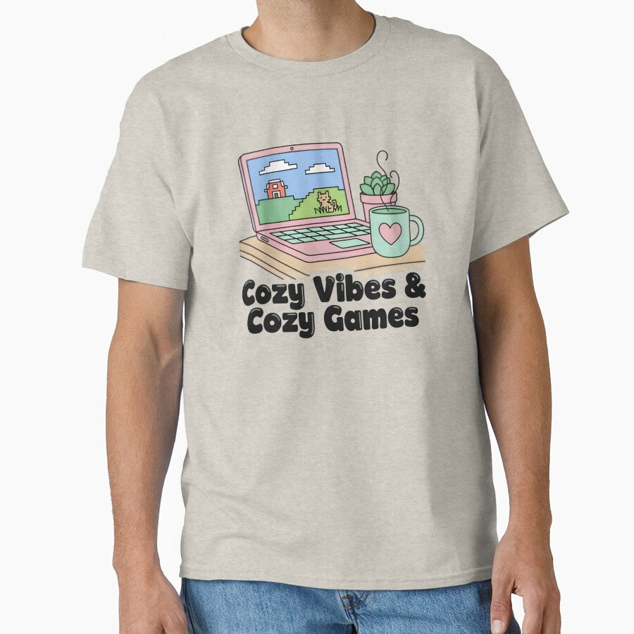 Cozy Vibes and Cozy Games Retro Pastel Laptop Art by PixelThrive