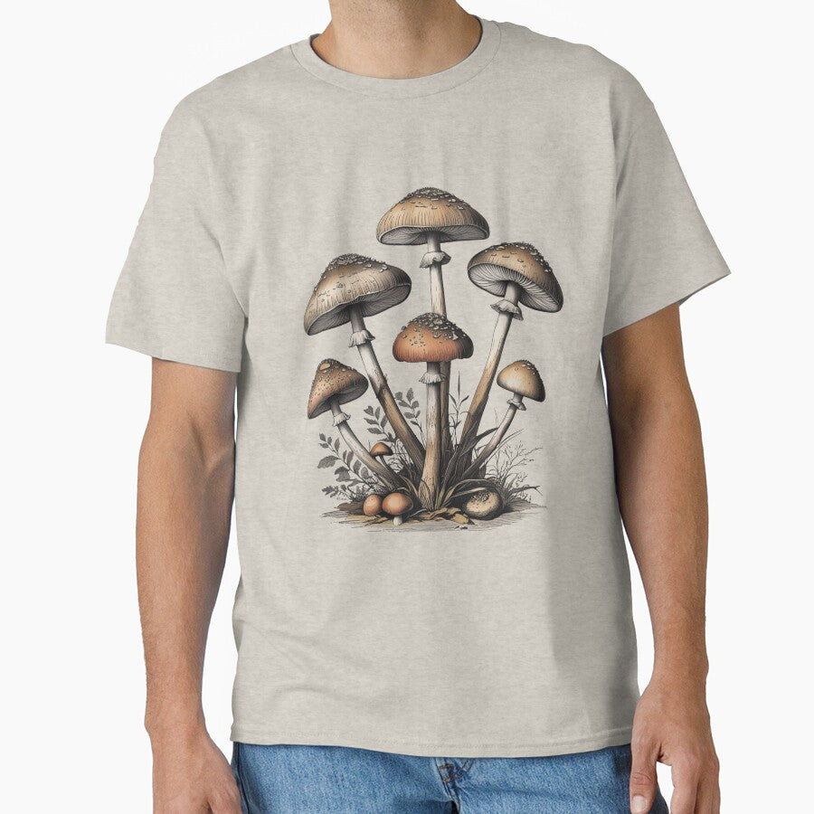 Vintage Mushroom Cluster – Botanical Forest Aesthetic by Almond Paper Co.