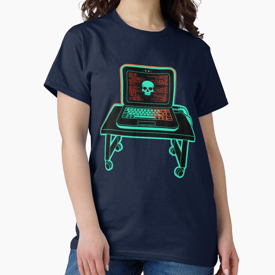 Retro Cyber Hacker Laptop Neon Glitch Art by PixelThrive