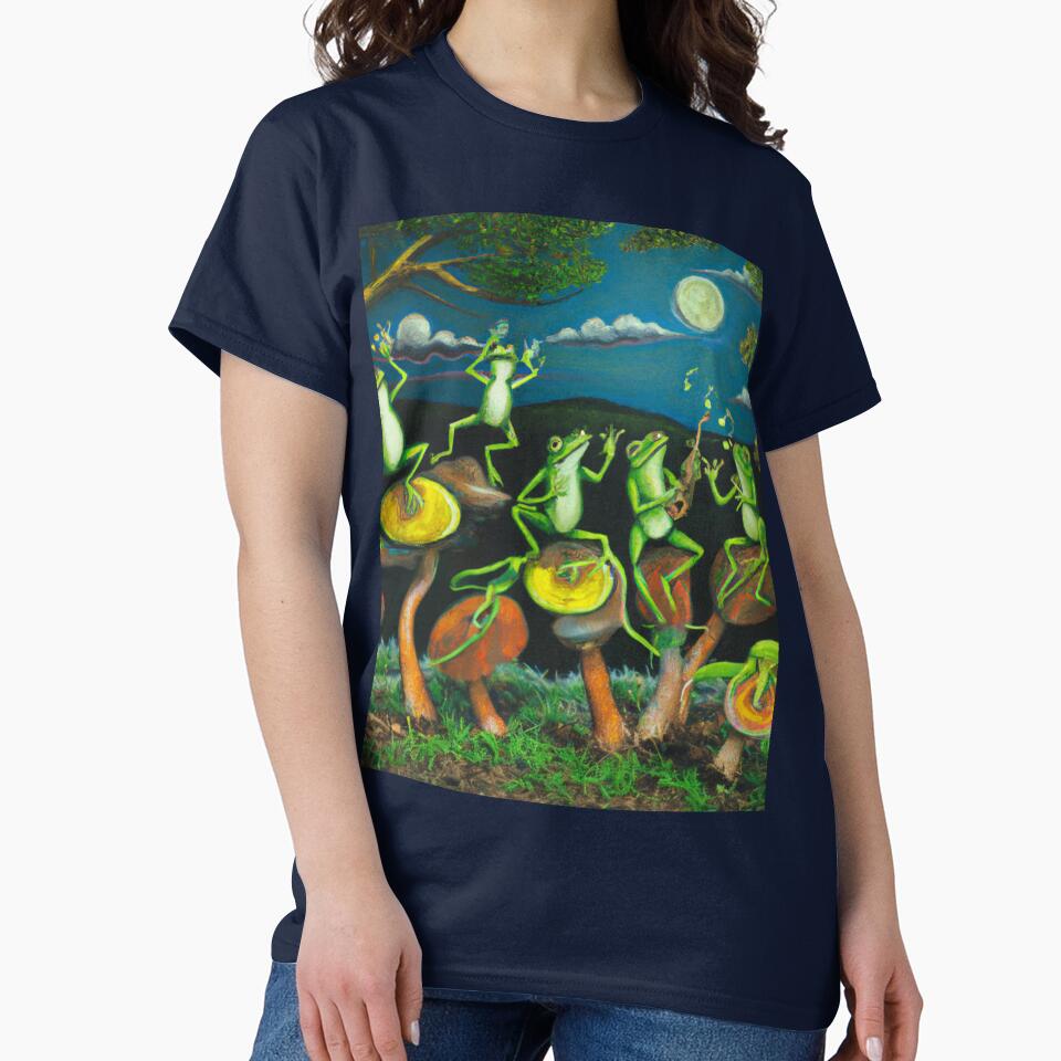 Goblincore Frogs Mushrooms Oil Painting by soulfulprintss8