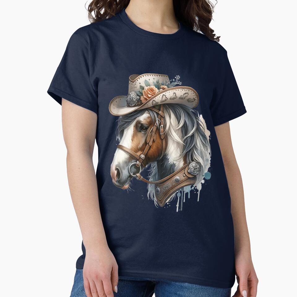 Western Horse Portrait Cowgirl Art by Lainey Opal Creations