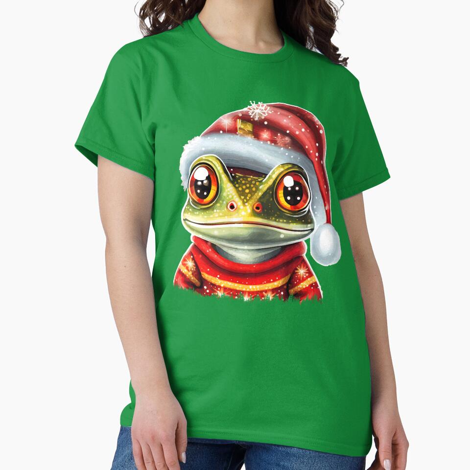Red eye frog in Santa hat and christmas sweater by emaotx