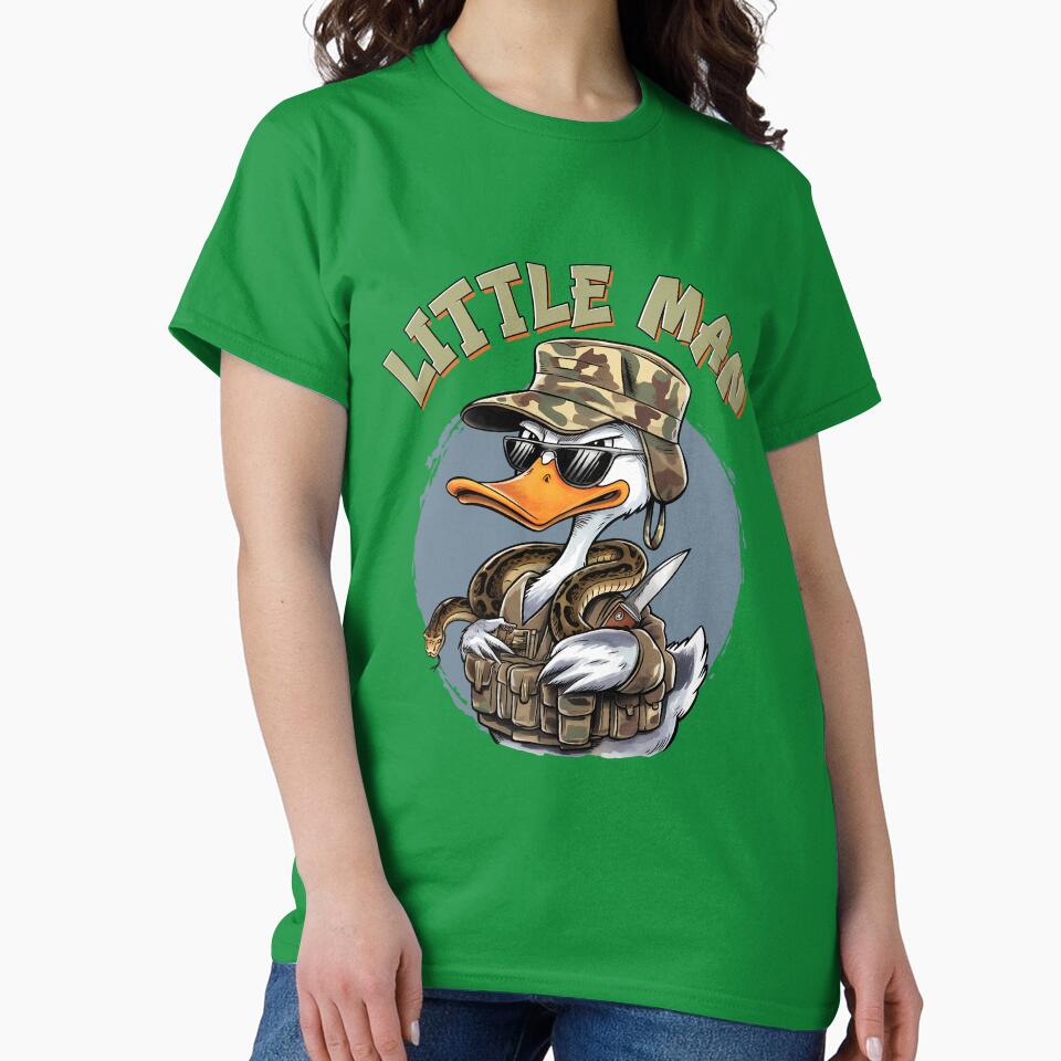 Little Man Duck – Funny Military Duck Cartoon Design by TheRamesCo