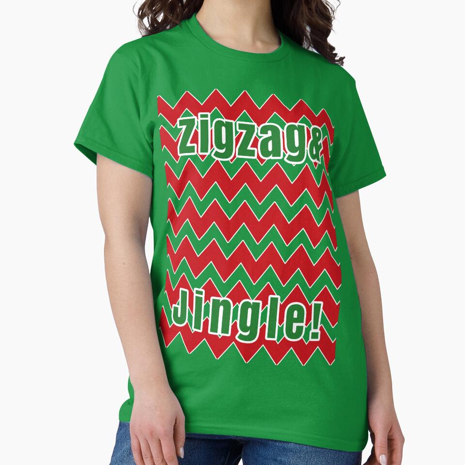Zigzag & Jingle!  Red and Green Christmas Gradient Zigzag Pattern by IraNiva