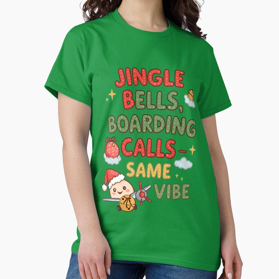 Jingle Bells Boarding Calls Same Vibe – Cute Christmas Travel Quote Design by ThePunnyTraveler