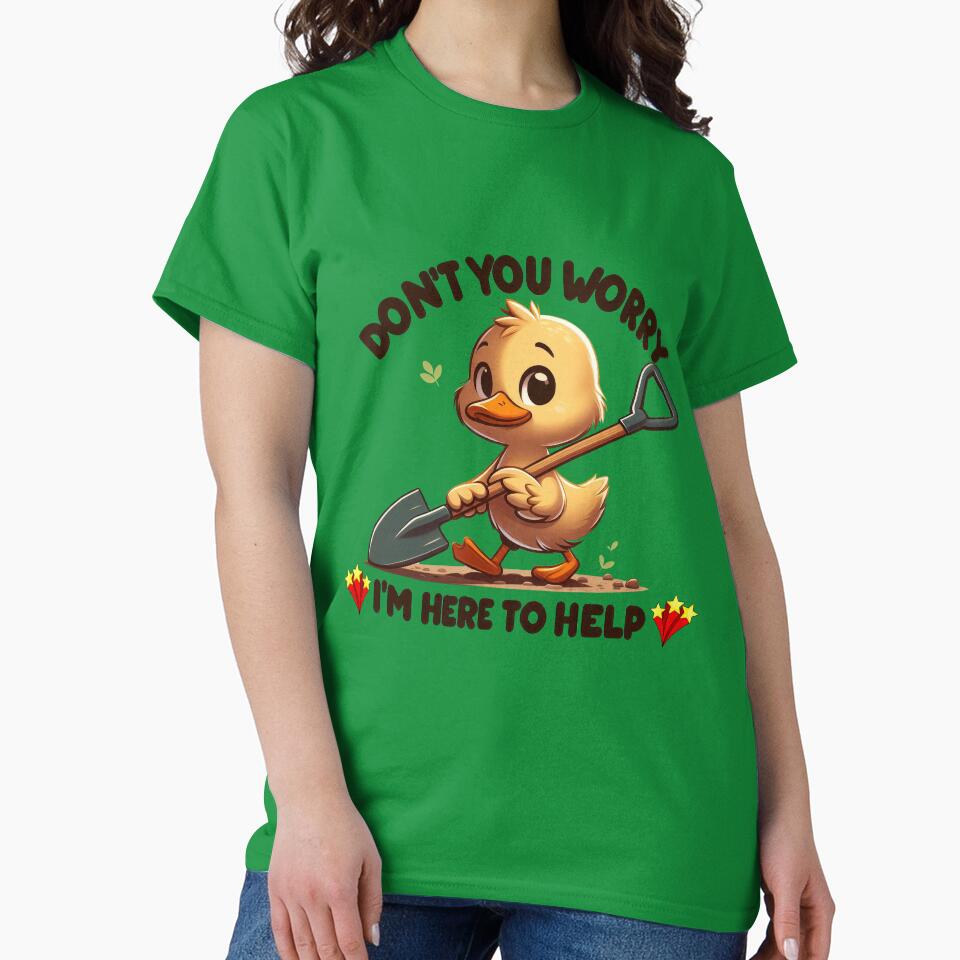 Helper Duck: 'Don't Worry, I'm Here to Help' - Cute and Funny Duck Design by Ali Doodles