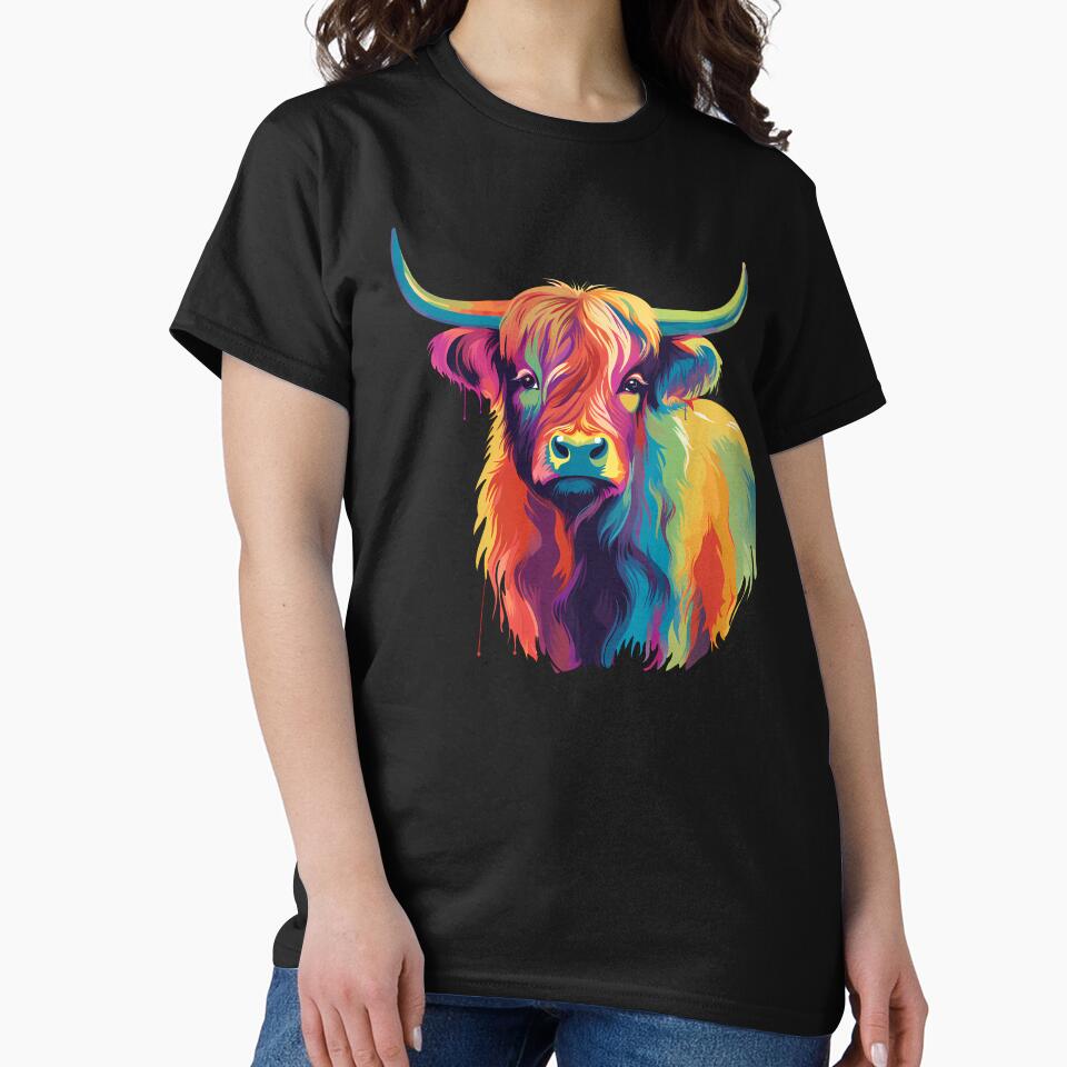 Colorful Pop Art Highland Cow by Ripper19