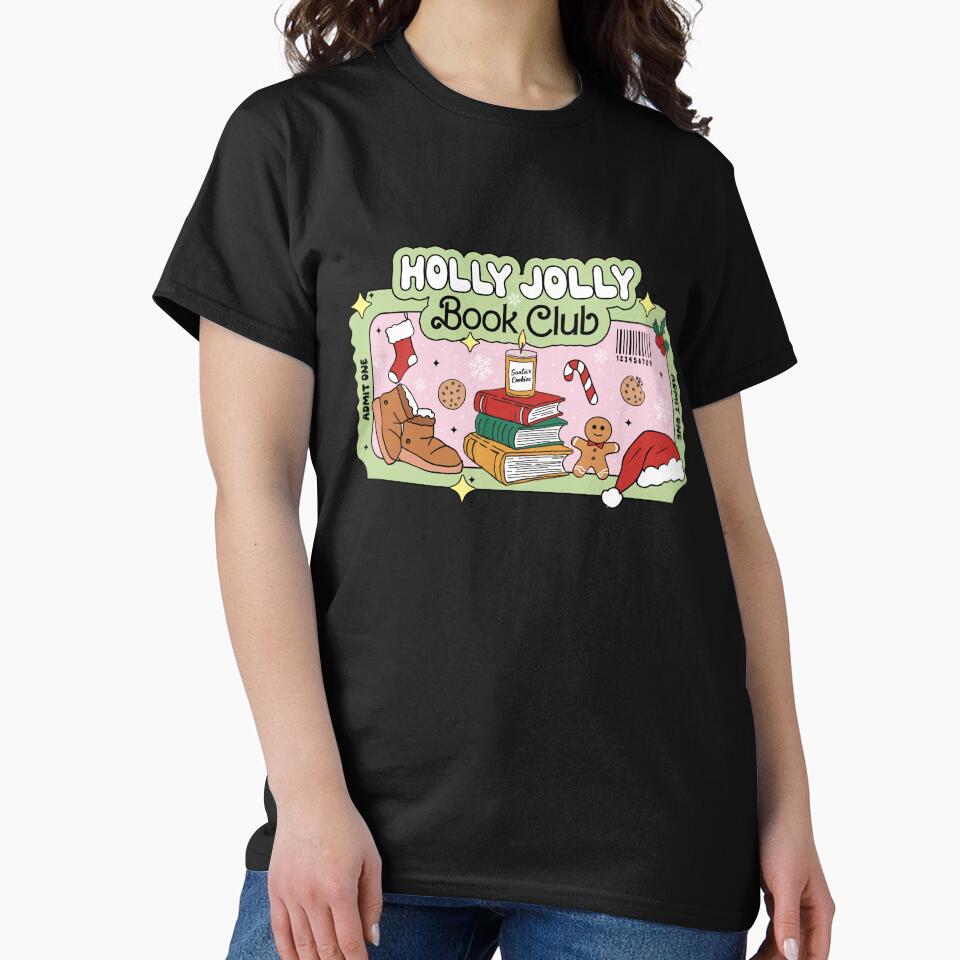 Ticket Holly Jolly Book Club Bookish Holiday Season Christmas Kindle for Book Lovers Winter by StickyBook
